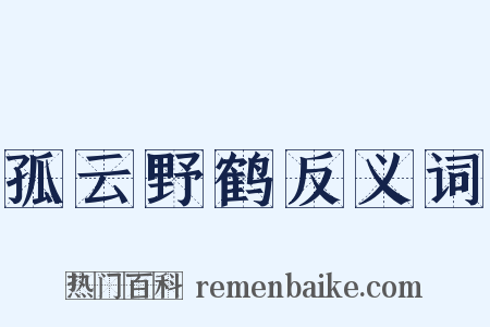孤云野鹤反义词是什么意思的图片